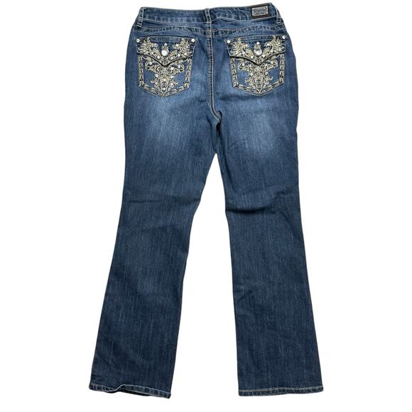 Vintage 90s D'Mode Flair Bootcut Jeans Embellished Rhinestone Size 11 - Picture 2 of 5